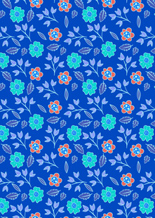 蓝色花卉图案背景纹理
