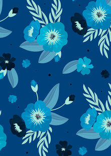 蓝色花卉图案背景