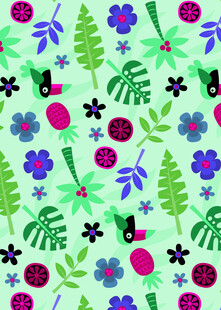 清新多彩植物花卉图案