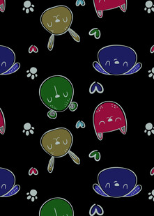 可爱卡通小动物图案背景