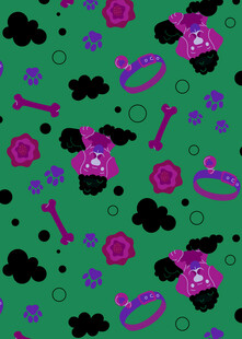 绿色背景卡通图案纹理