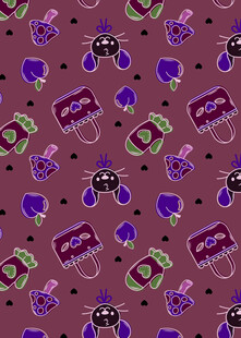 紫色卡通图案无缝背景