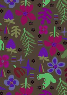 多彩花卉植物图案背景