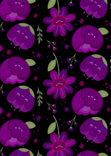 紫色花卉水果图案纹理