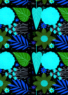 多彩几何植物图案设计