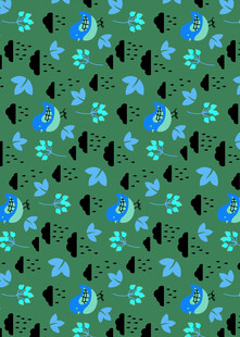 绿色花卉图案背景纹理