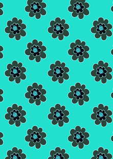 蓝底黑色花朵图案背景