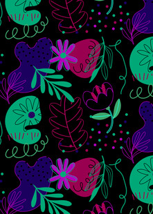 多彩植物图案背景