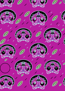 紫色骷髅图案无缝背景