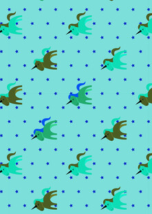 飞鸟图案的清新蓝色背景