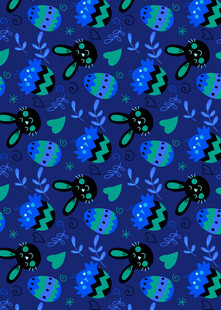 蓝色花卉图案背景纹理