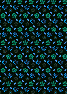 蓝绿花卉图案背景纹理