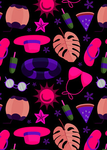 热带风多彩图案背景