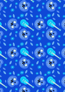 蓝色梦幻糖果图案背景