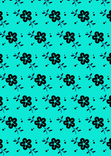 蓝绿底几何花纹图案