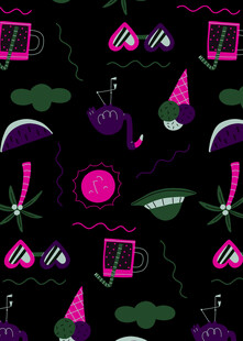 霓虹几何抽象图案设计