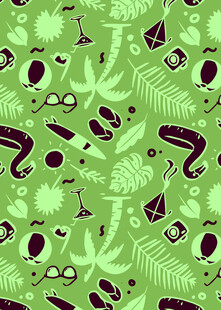 绿色热带植物图案背景