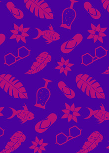 紫色背景的多彩图案元素