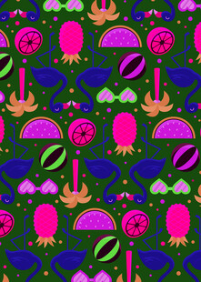 奇幻蘑菇图案背景设计