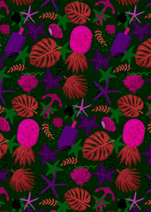 热带海洋生物图案背景