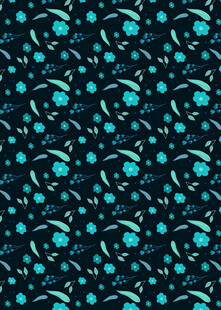 蓝绿色调花卉图案背景