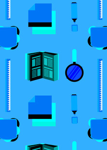 蓝色科技风办公元素图案