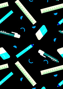 多彩文具图案背景