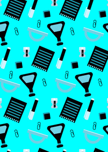 厨房工具无缝图案背景