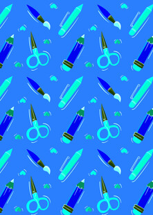 蓝色文具图案背景
