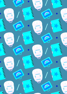 科技元素与头像的创意图案