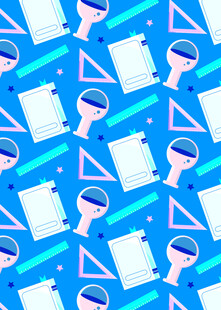 几何文具图案背景设计