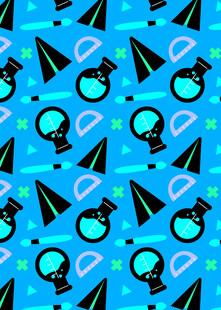 蓝色几何图案无缝背景图