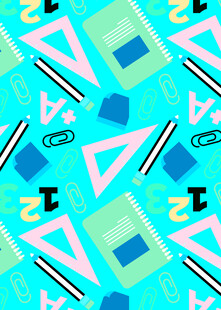 多彩文具几何图案背景