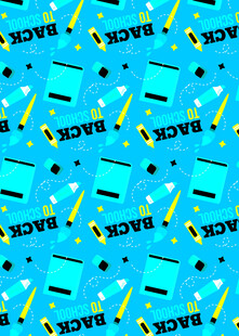 蓝色卡通图案背景纹理