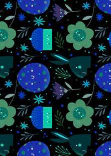 梦幻宇宙花卉图案背景