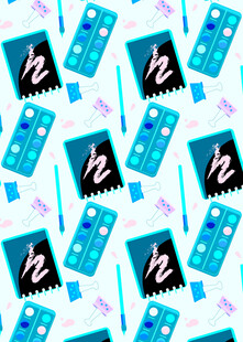 蓝色药片图案背景设计