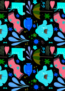 多彩几何抽象图案设计