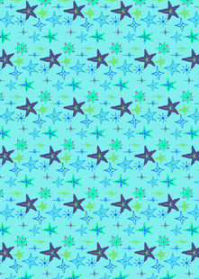 蓝底海星图案背景纹理