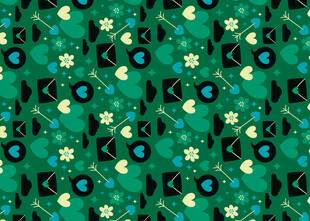 绿色花卉图案背景纹理