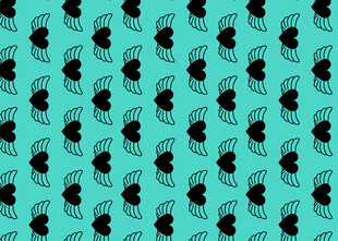 蓝底黑猫图案纹理设计