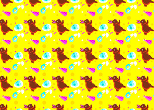 黄色背景动物图案花纹