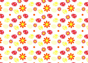 多彩小花无缝图案背景