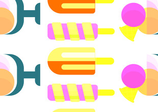 多彩卡通冰淇淋图案设计