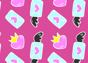 粉色卡通图案背景