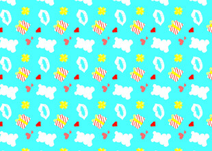 清新动物花卉图案背景