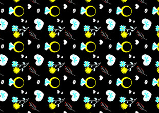 卡通元素黑色背景图案