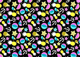 多彩星星圆点图案背景