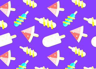 紫色背景多彩冰淇淋图案