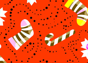 圣诞主题袜子糖果图案背景