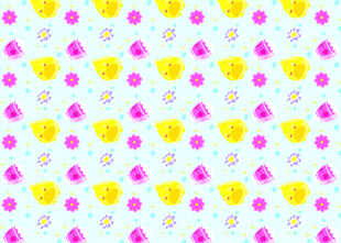 彩色水果图案可爱背景图